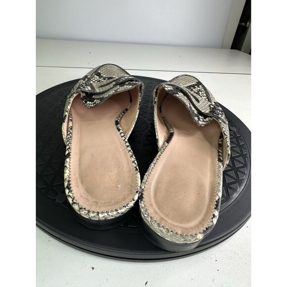 J.Crew Academy Embossed Leather Snakeskin Penny Loafer Mules Size 7 - Picture 9 of 9